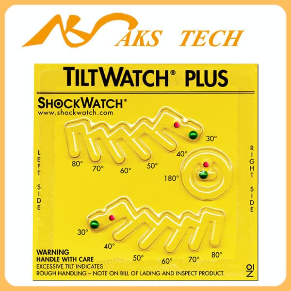 Multi angle tilt label Tiltwatch Plus tilt indicators